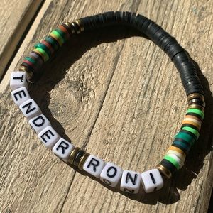 “Tender Roni” Heishi Bead Word Bracelet